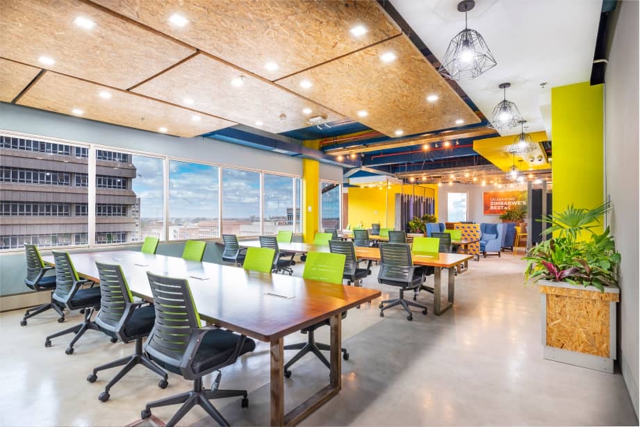 Bright shared workspace prepared for practical collaboration
